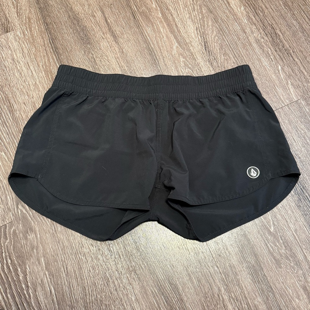 Volcom Black Athletic Shorts with Elastic Waistband